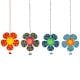 Handmade Wooden Flower Christmas Hanging - Red-Yellow, Green-Pink, Blue-Green, Sky Blue-Orange
